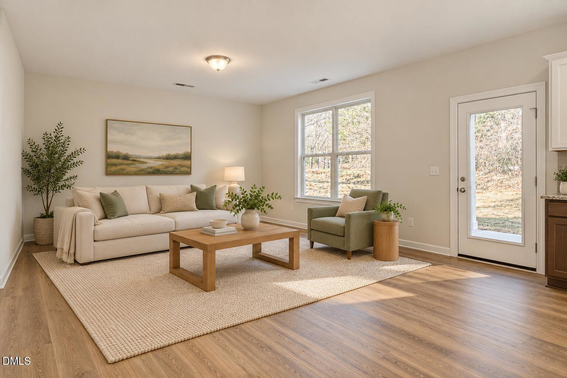 Warm oak family room with garden views-4