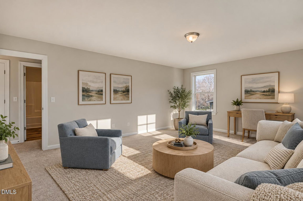 Warm bonus room with blue accents-7
