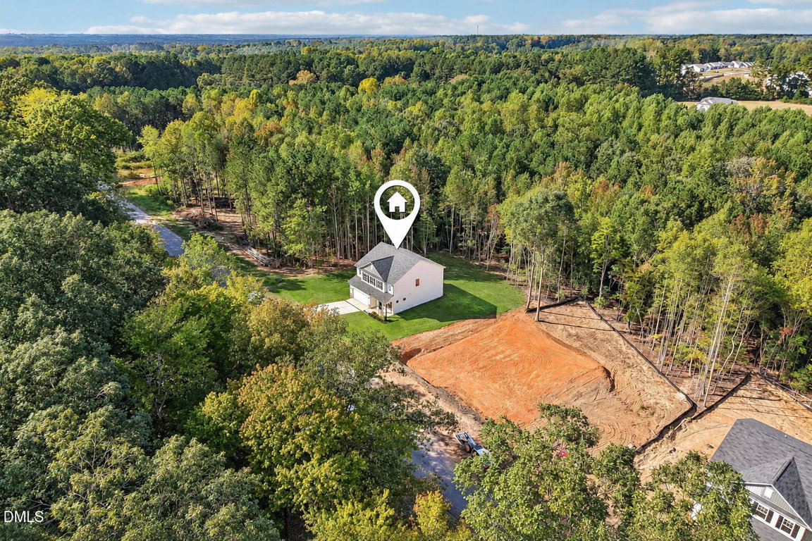 Aerial View of Green Suburban Property