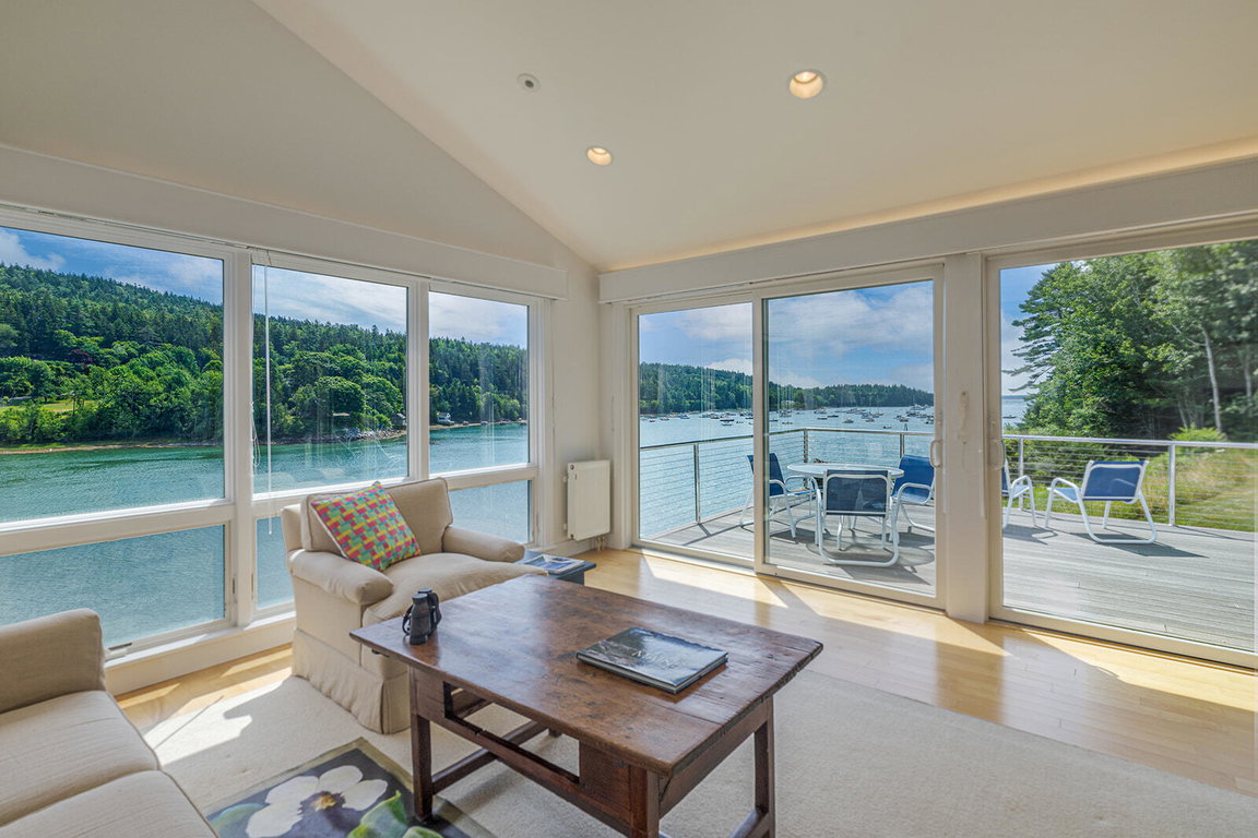 Living room with views of the harbor
