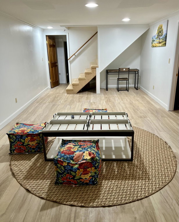 Family room in lower level