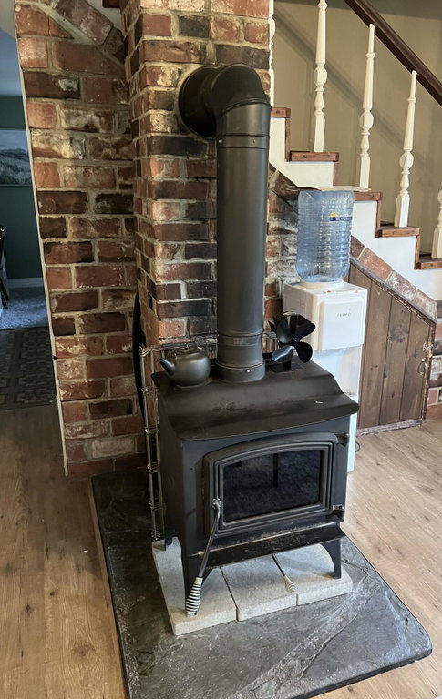 Wood Stove in Dining Room Area