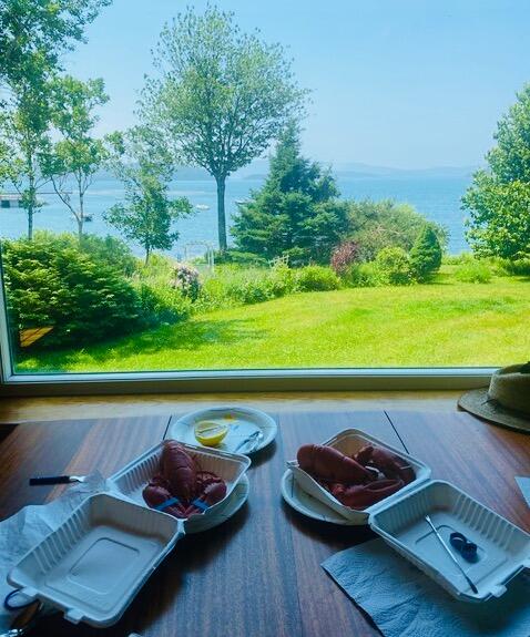 Lobsters for dinner overlooking Frenchma