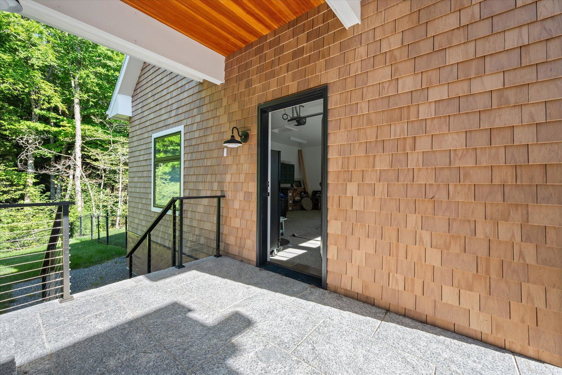 Entry to two bay garage...