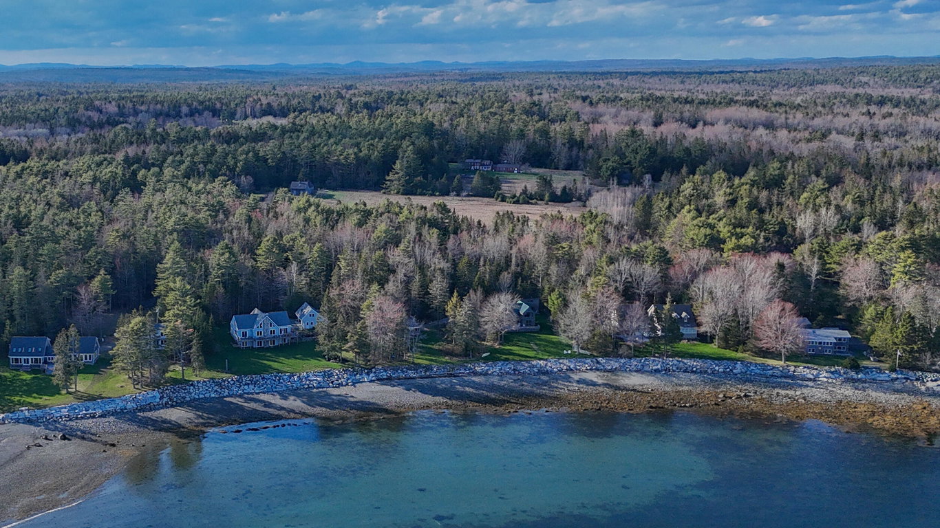 Water front properties across the road.