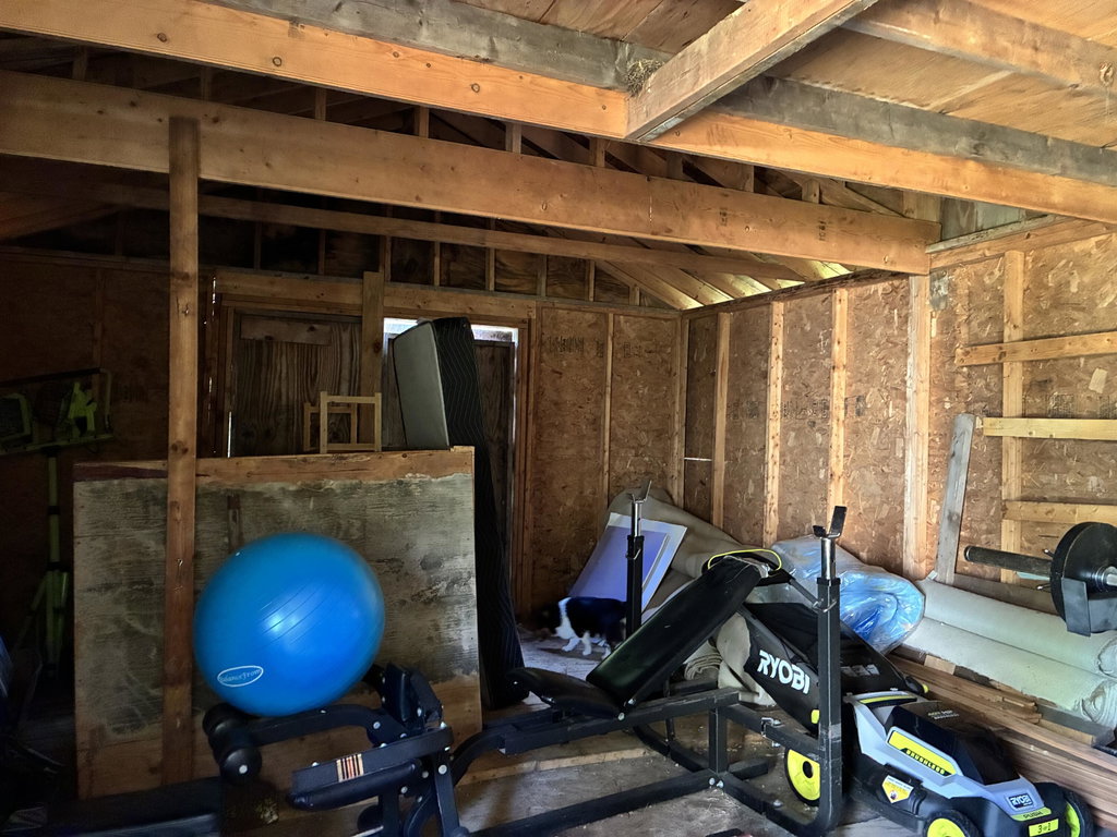 Interior of shed.