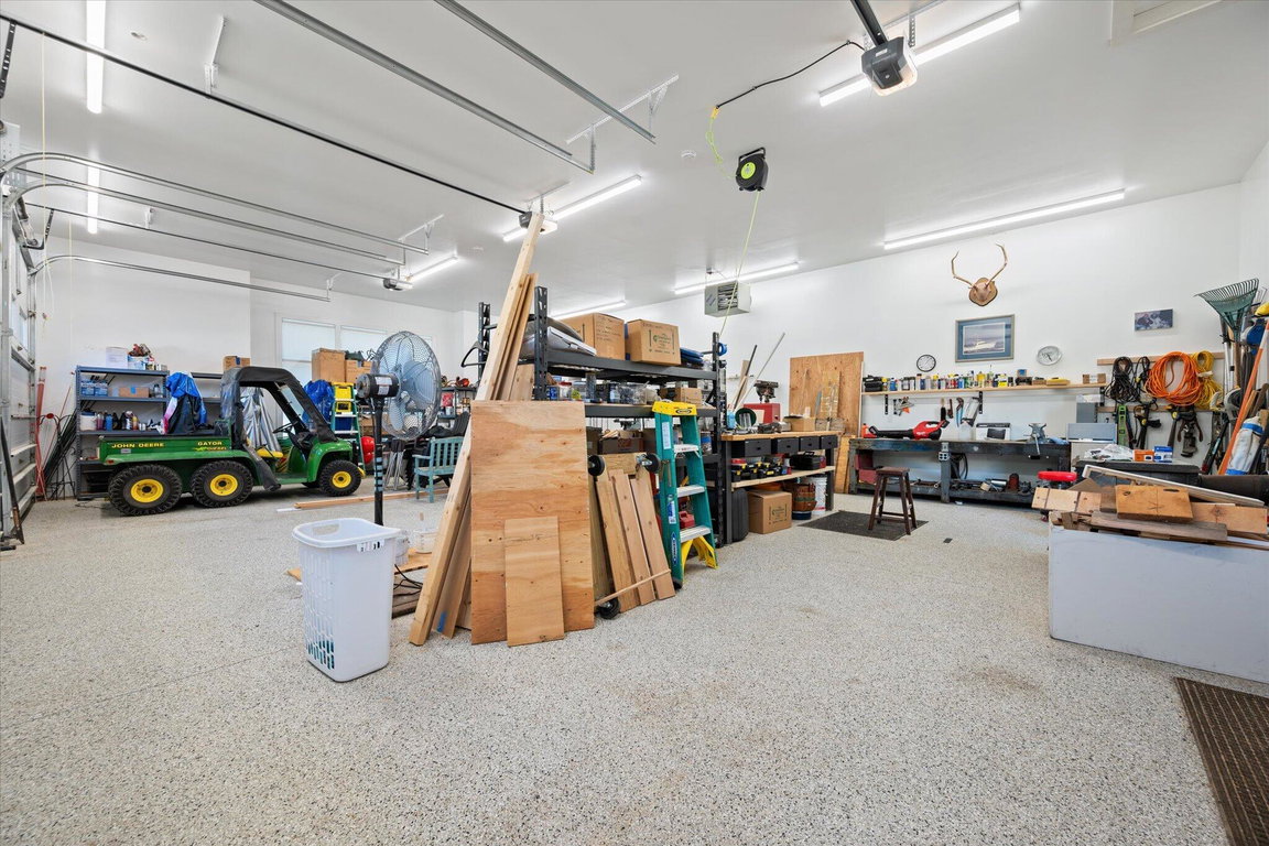 Interior of three bay garage...