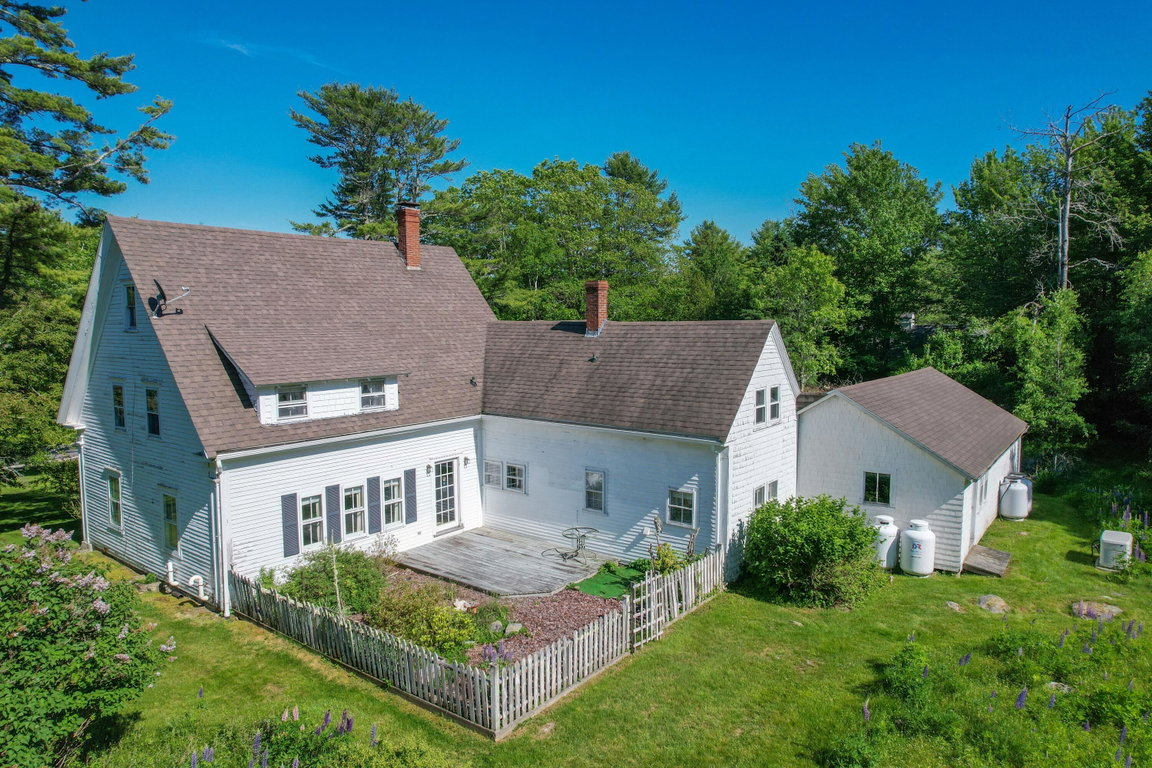 Aerial view of rear of house