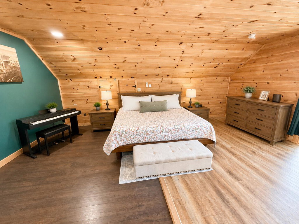 Upstairs primaty suite virtually staged