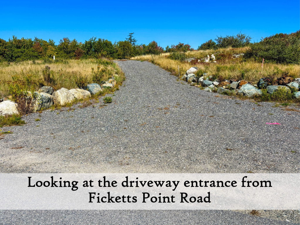 driveway entrance off Ficketts Point Roa