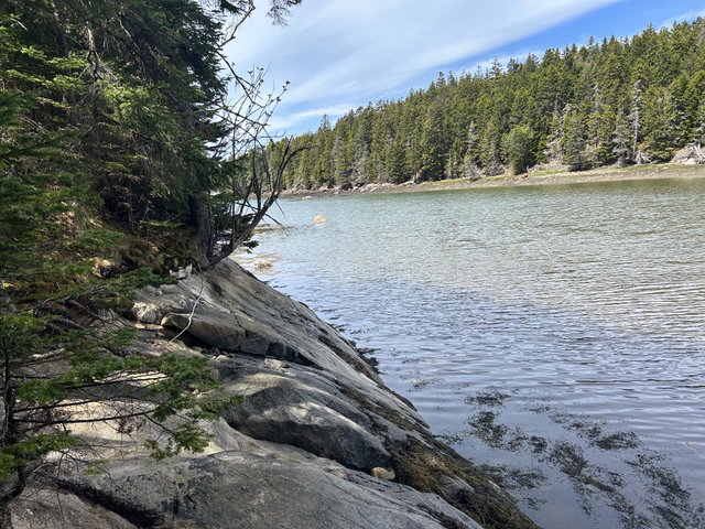 Calm and quiet Long Cove, as seen from your new, waterfront lot off Stanley Point Road.