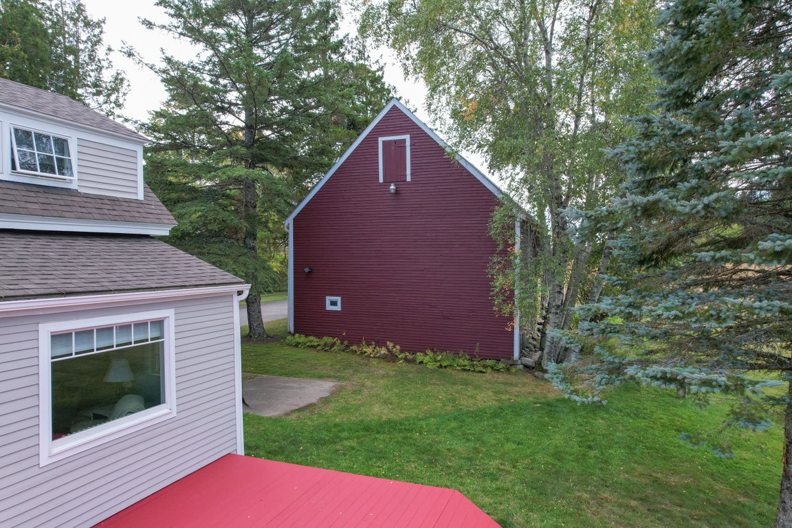 North wall of large barn from back deck.