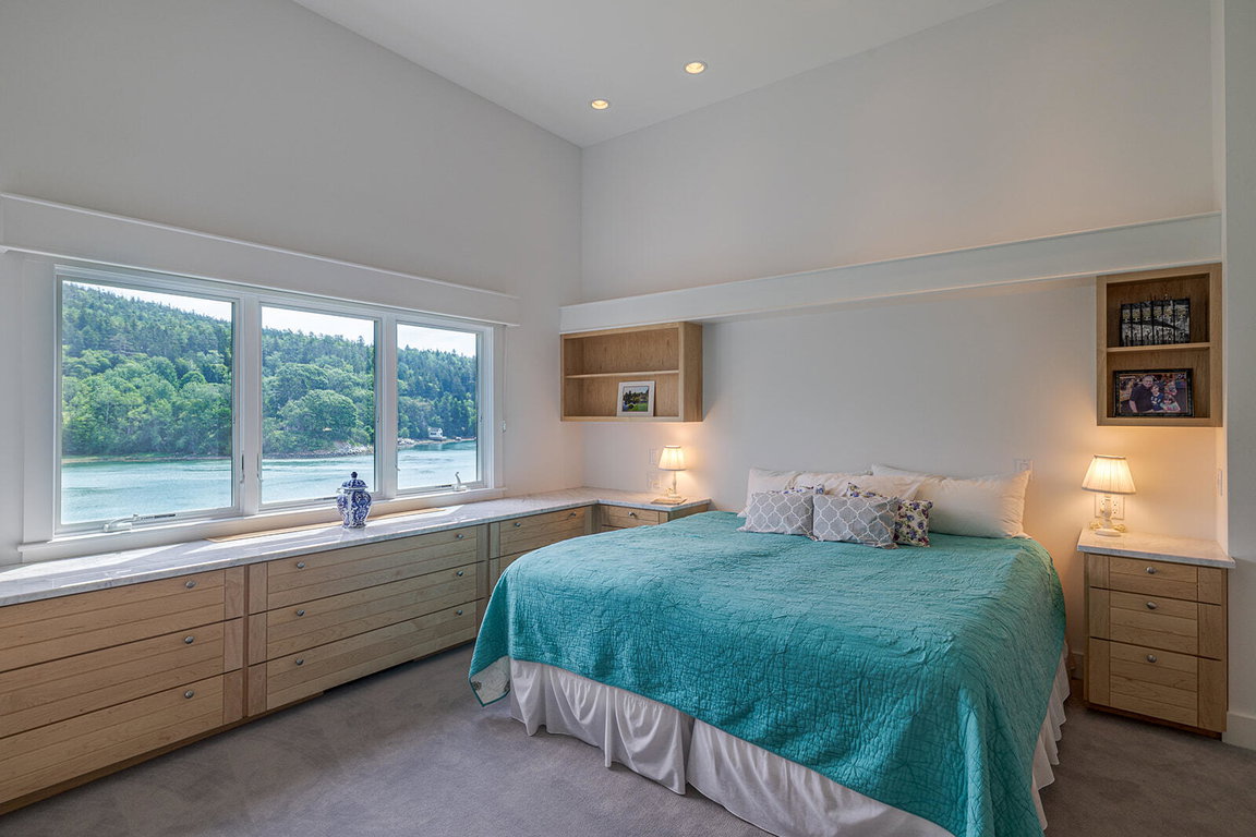 Primary bedroom with water views