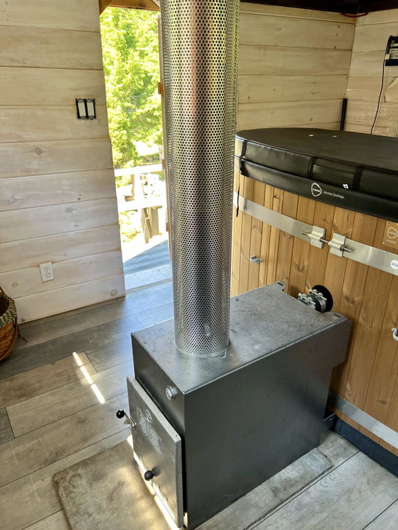 Hot tub is wood fired