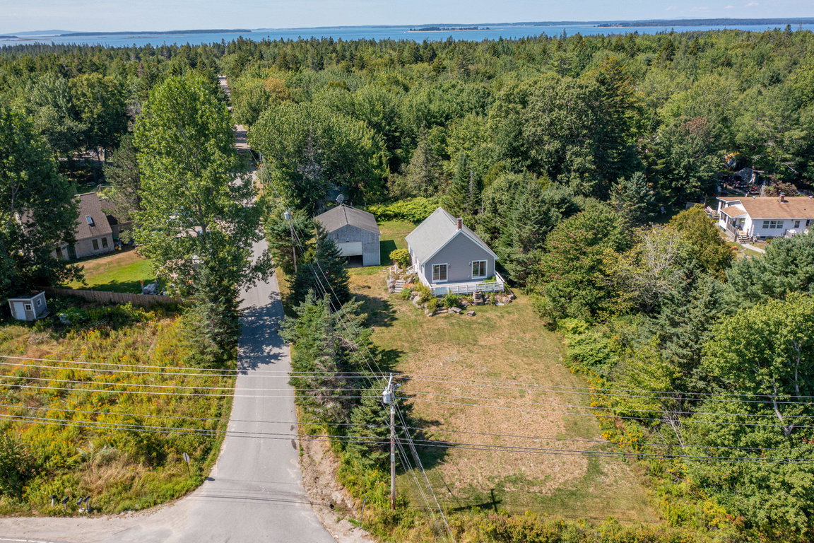 Aerial to House Barn and Acreage
