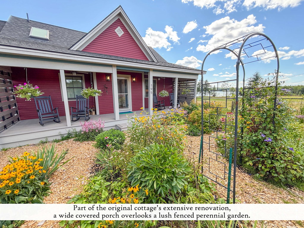 Covered porch & gardens (7), label