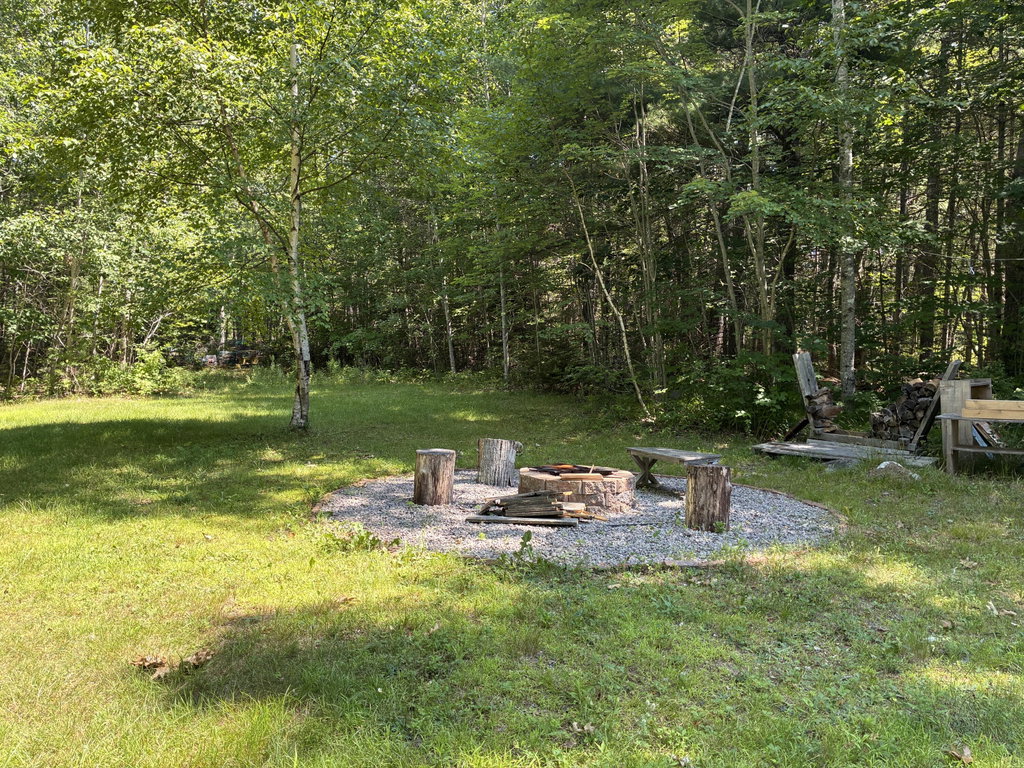 Fire pit in back yard.