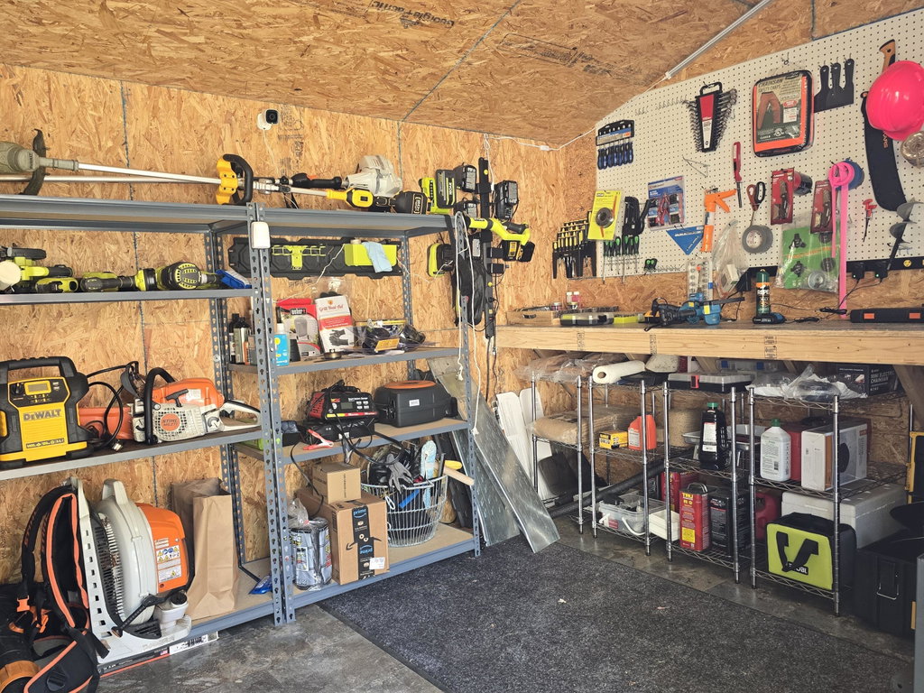 fully equipped shed