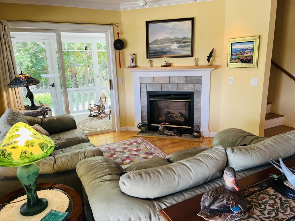 Living room with fireplace