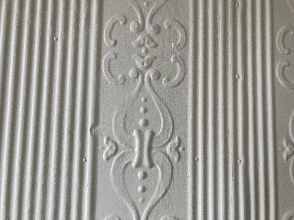 Tin detail in 3rd floor office.