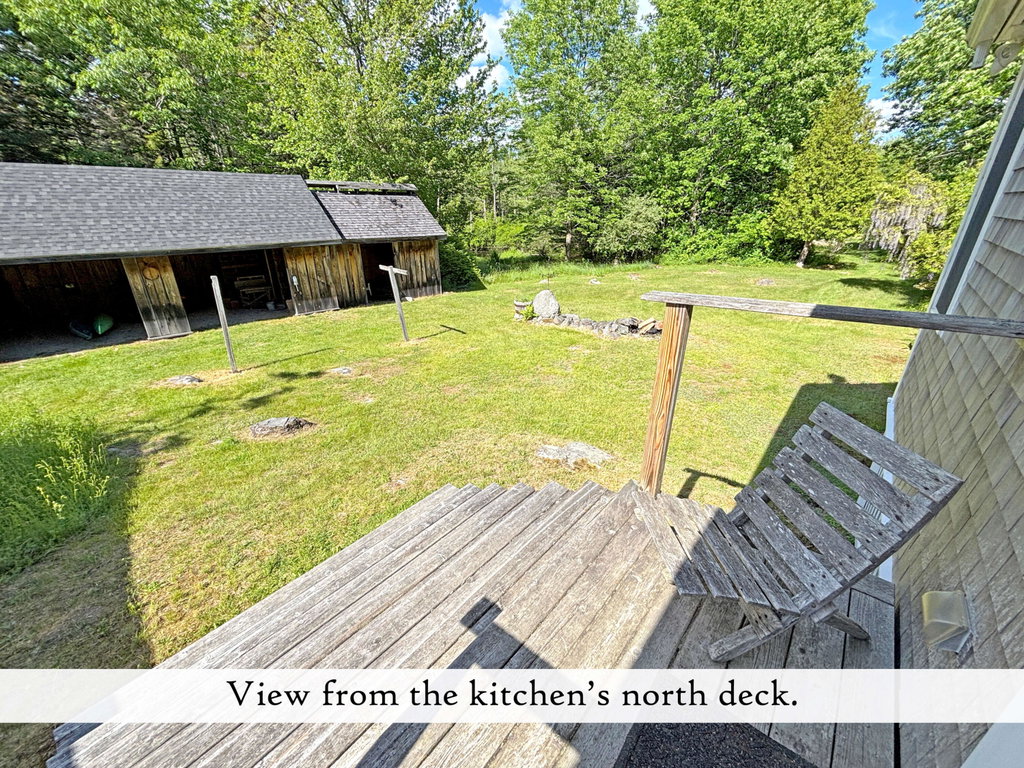 Deck North Kitchen View, label
