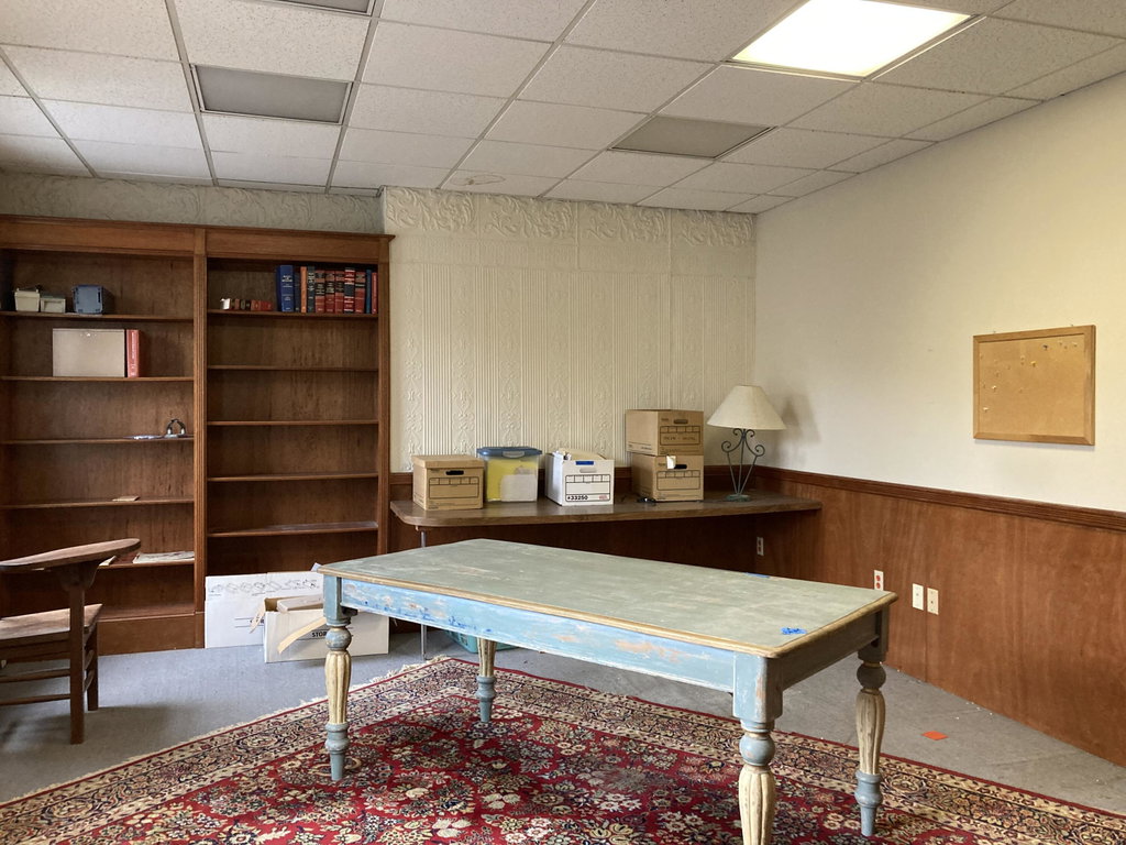 Third floor office w/period details.