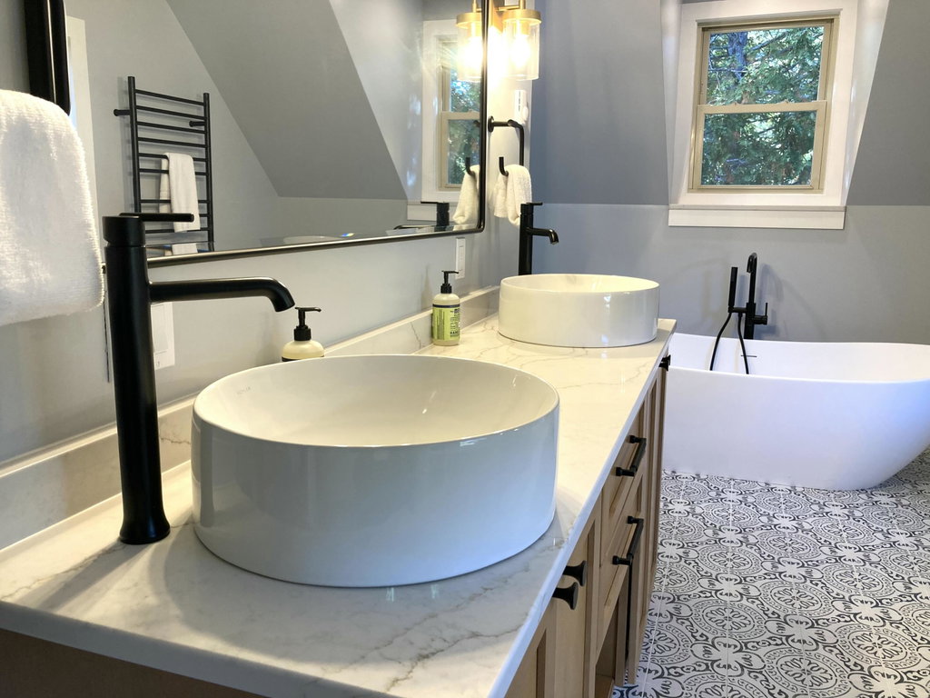 Double vanity.