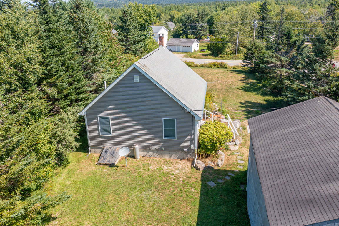 Side view of yard and property