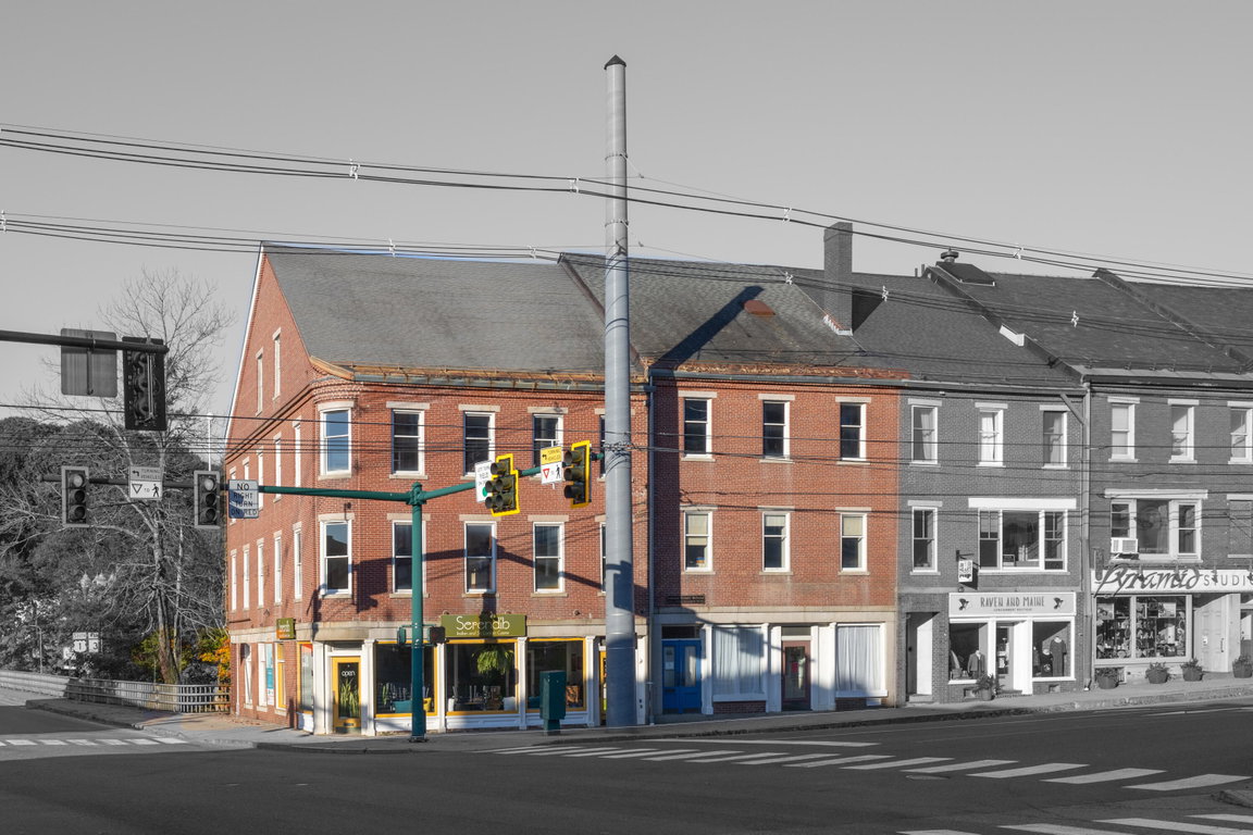 Both buildings including corner.
