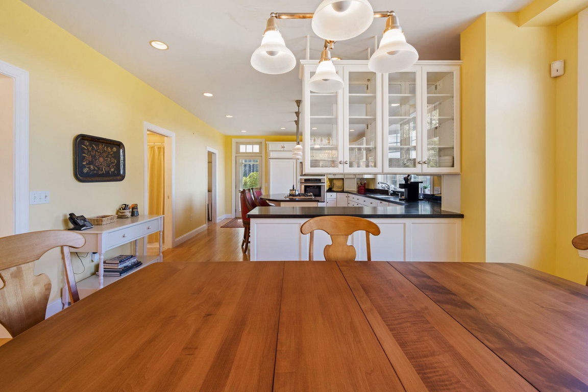 Dining area looking into custom Kitchen