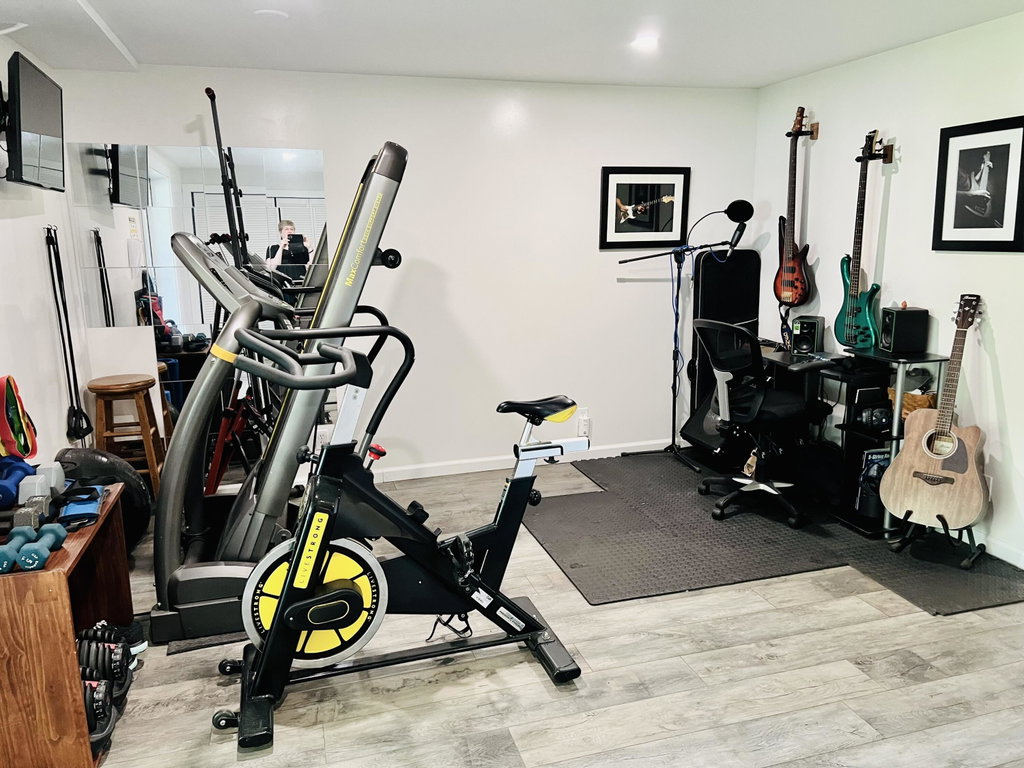 Hobby space in the lower level.