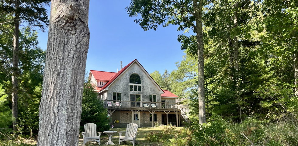 House looking up from the shore