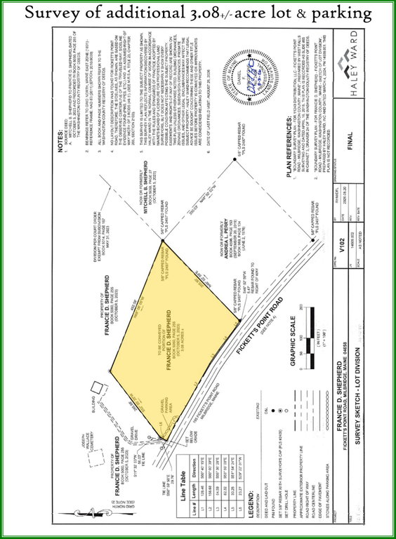 Overlays - survey 3.08 acre parcel