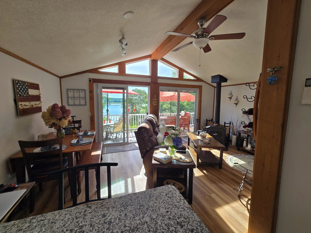 kitchen into dining area