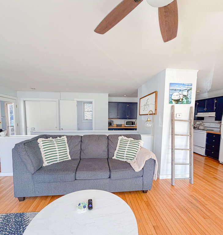 Living room looking to kitchen
