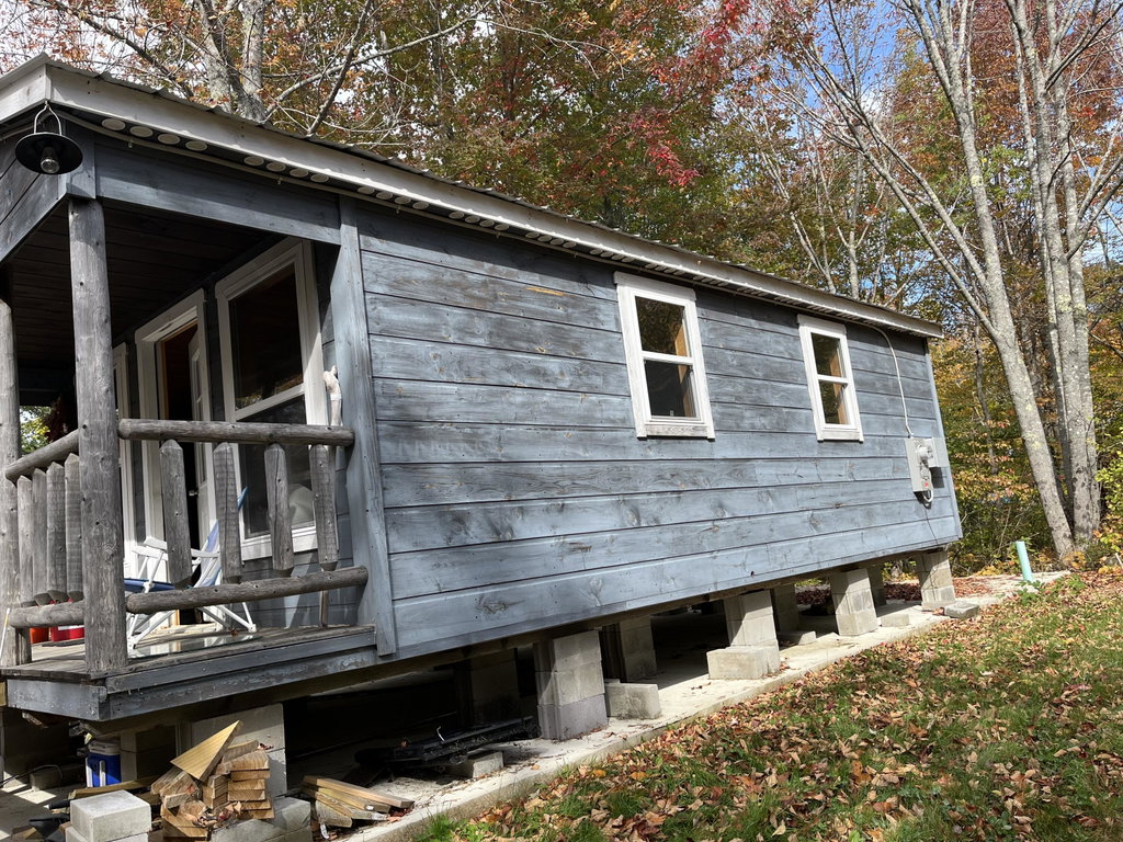 side of cottage with power