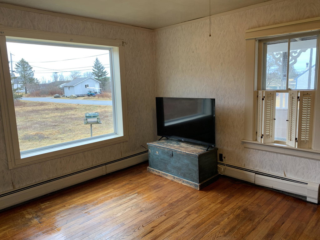 Living room with hard wood floors