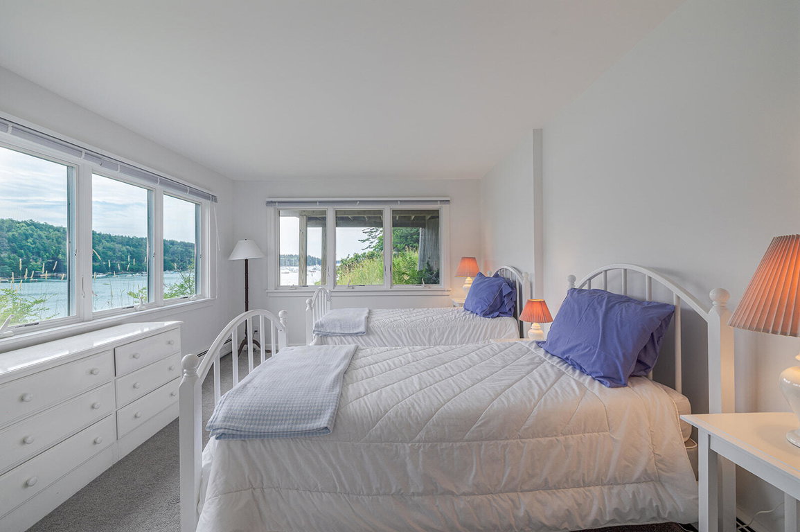 Lower level bedroom with water views