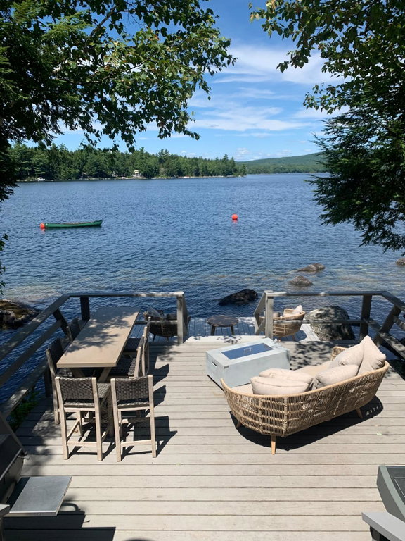 deck with canoe