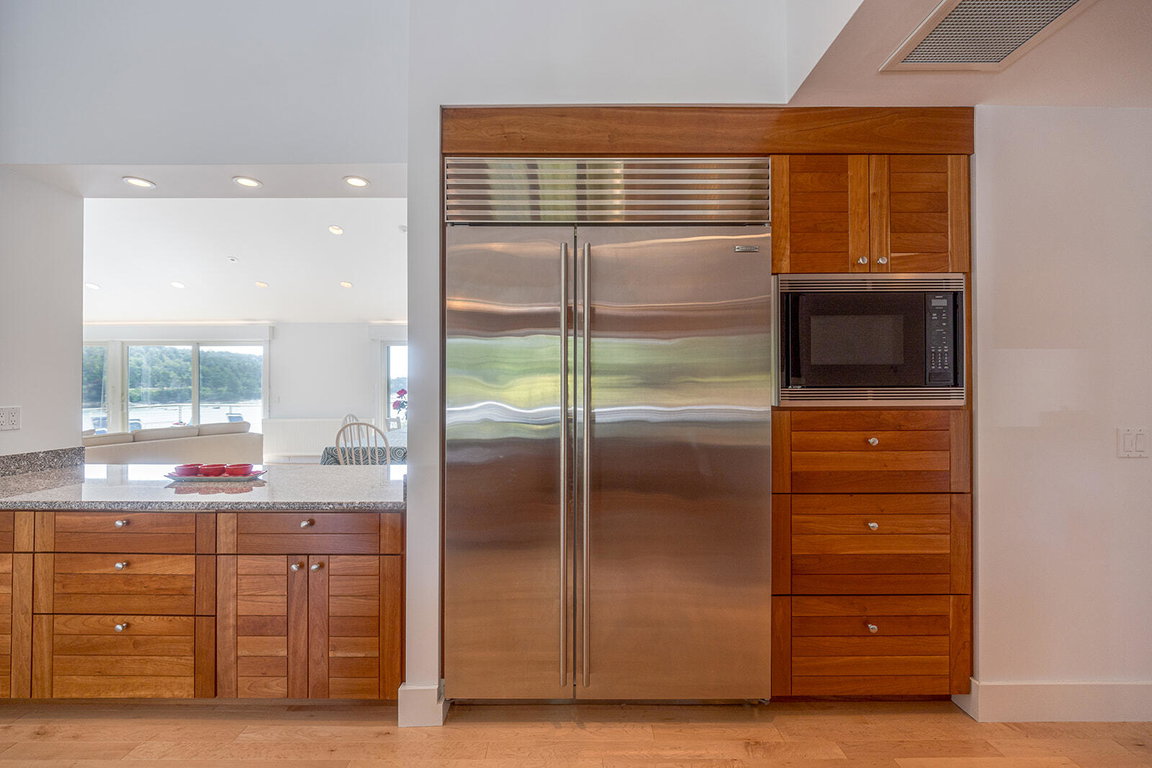 Kitchen with sub zero refridgerator