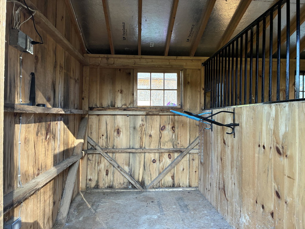 Tack room, horse barn.