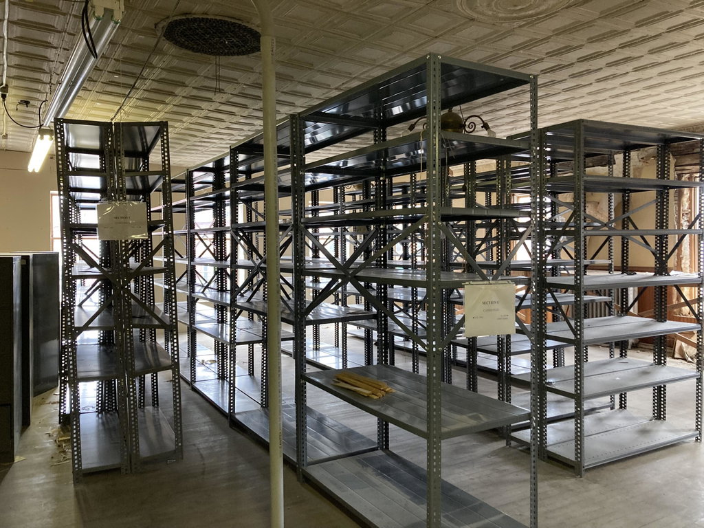 Storage, 3rd floor, tin ceiling.
