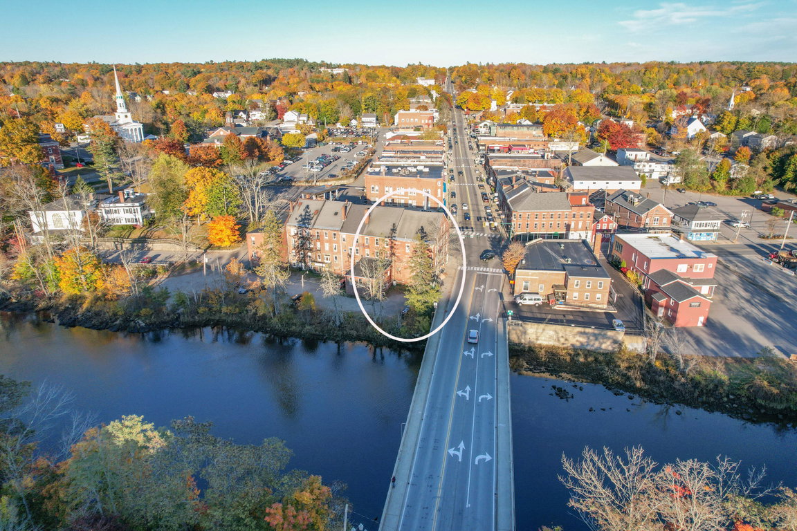 River front, building circled.