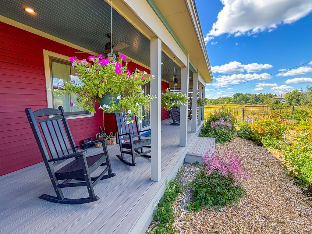 Covered porch & gardens (2)